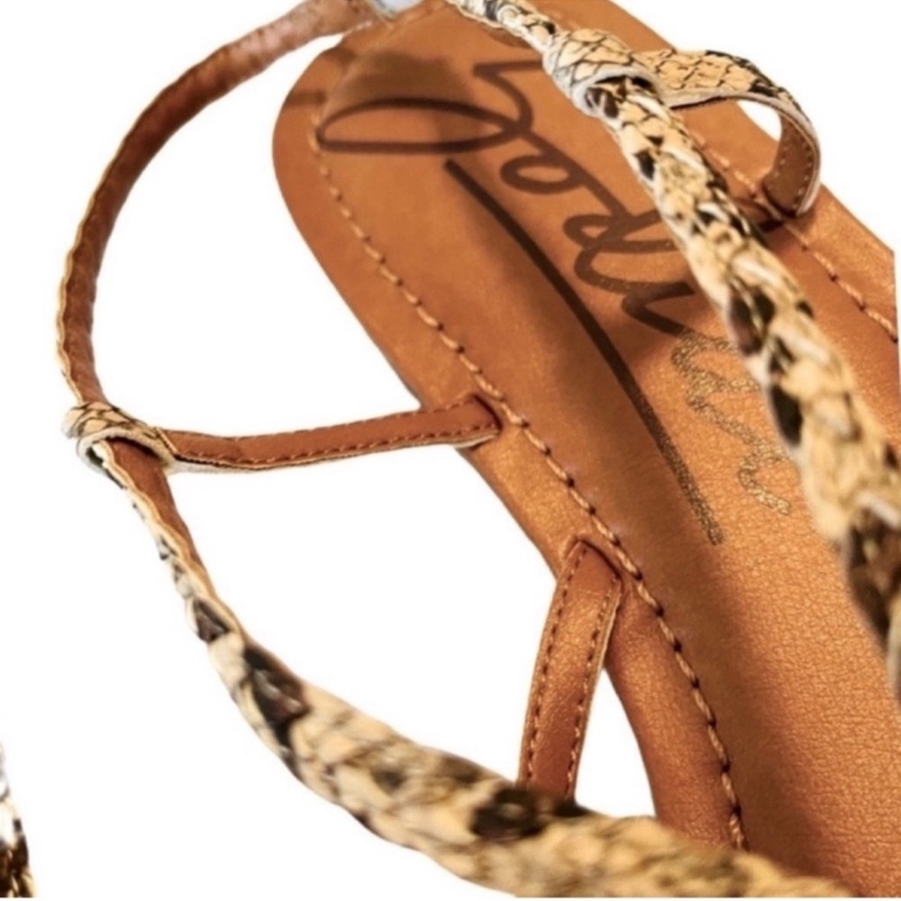 NEW Zodiac Yovanna Slingback Strappy Sandals Boho Flat Thongs Tan Brown Size 9.5 - Picture 6 of 12